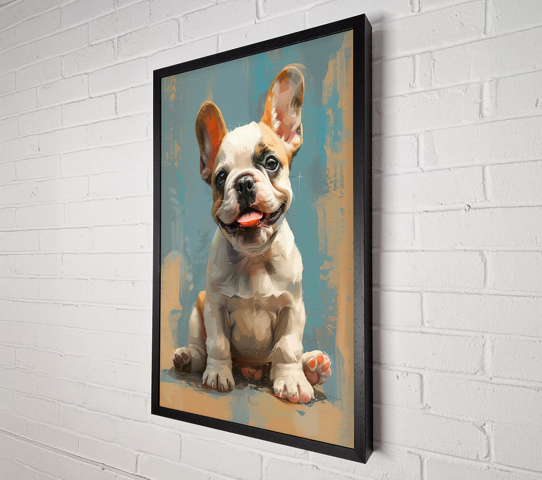  A Canvas Print of Blue French Bulldog Smile Canvas Print