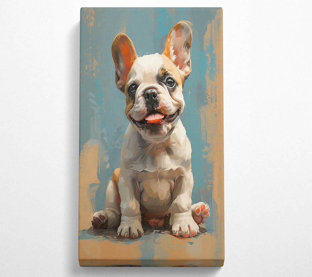  A Canvas Print of Blue French Bulldog Smile Canvas Print