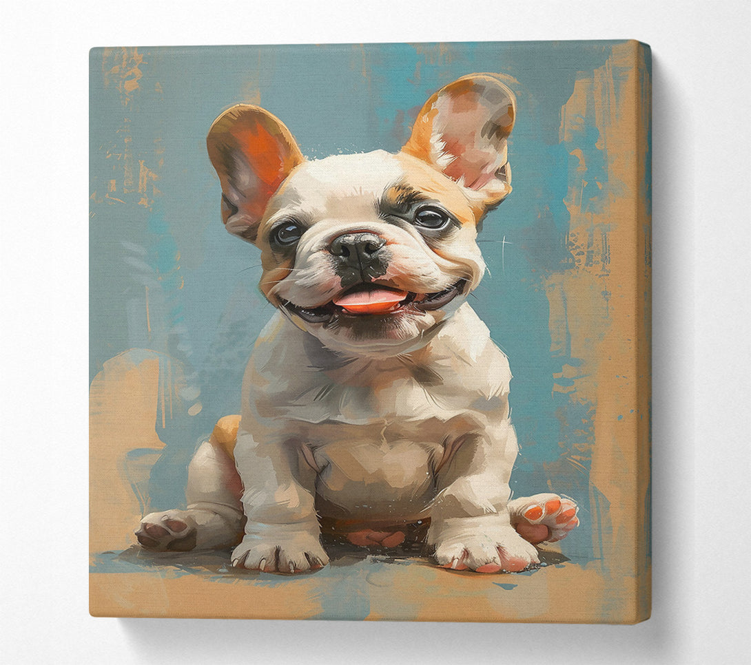  A Canvas Print of Blue French Bulldog Smile Canvas Print
