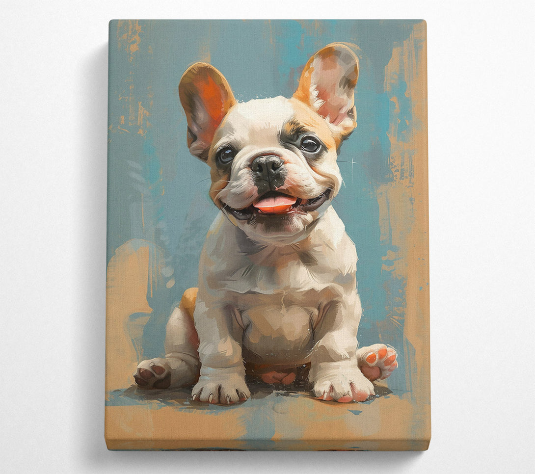  A Canvas Print of Blue French Bulldog Smile Canvas Print