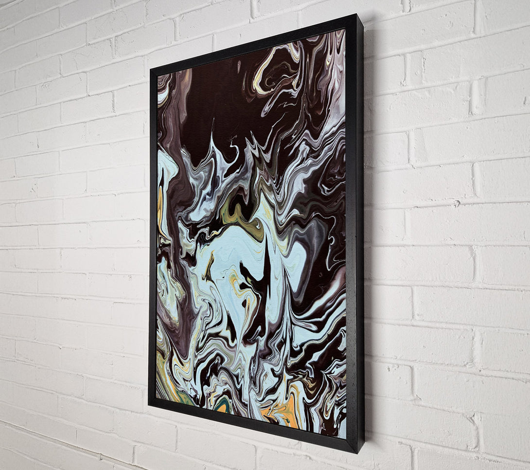  A Canvas Print of Black And Teal Swirl Canvas Art