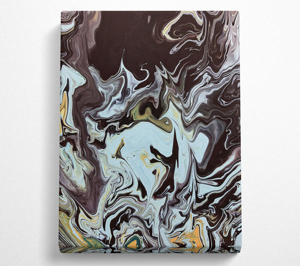  A Canvas Print of Black And Teal Swirl Canvas Art