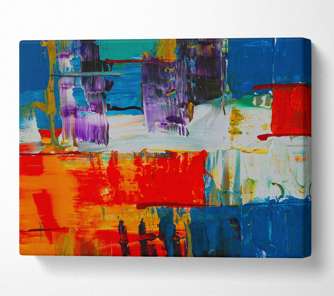  A Canvas Print of Orange Abstract Strokes Canvas Wall Art