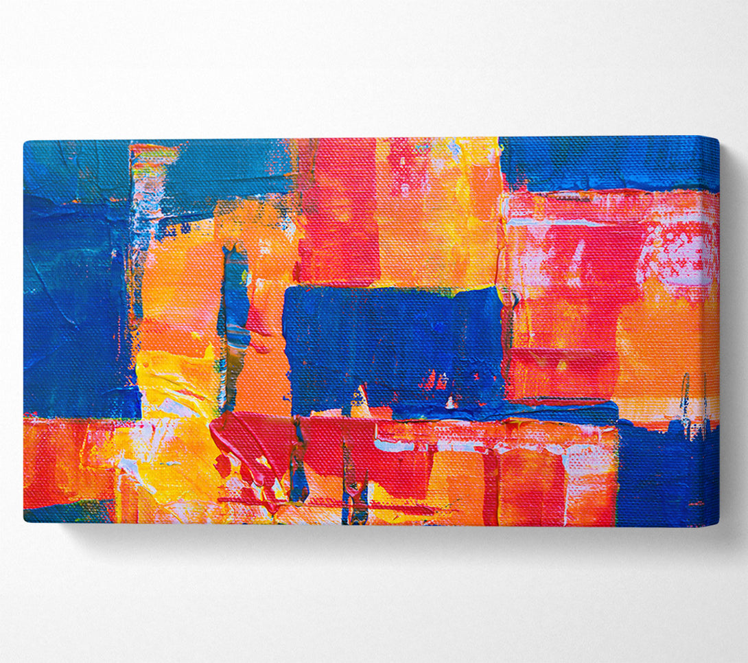 A Canvas Print of Orange And Blue Blocks Canvas Print