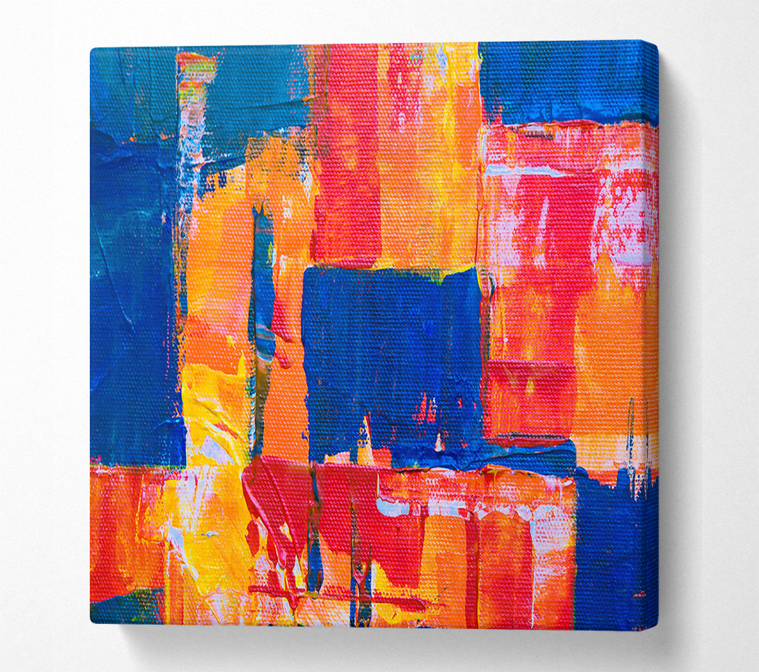  A Canvas Print of Orange And Blue Blocks Canvas Print