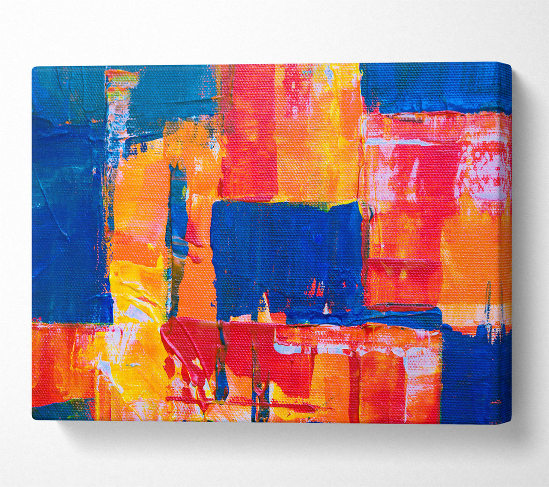  A Canvas Print of Orange And Blue Blocks Canvas Print