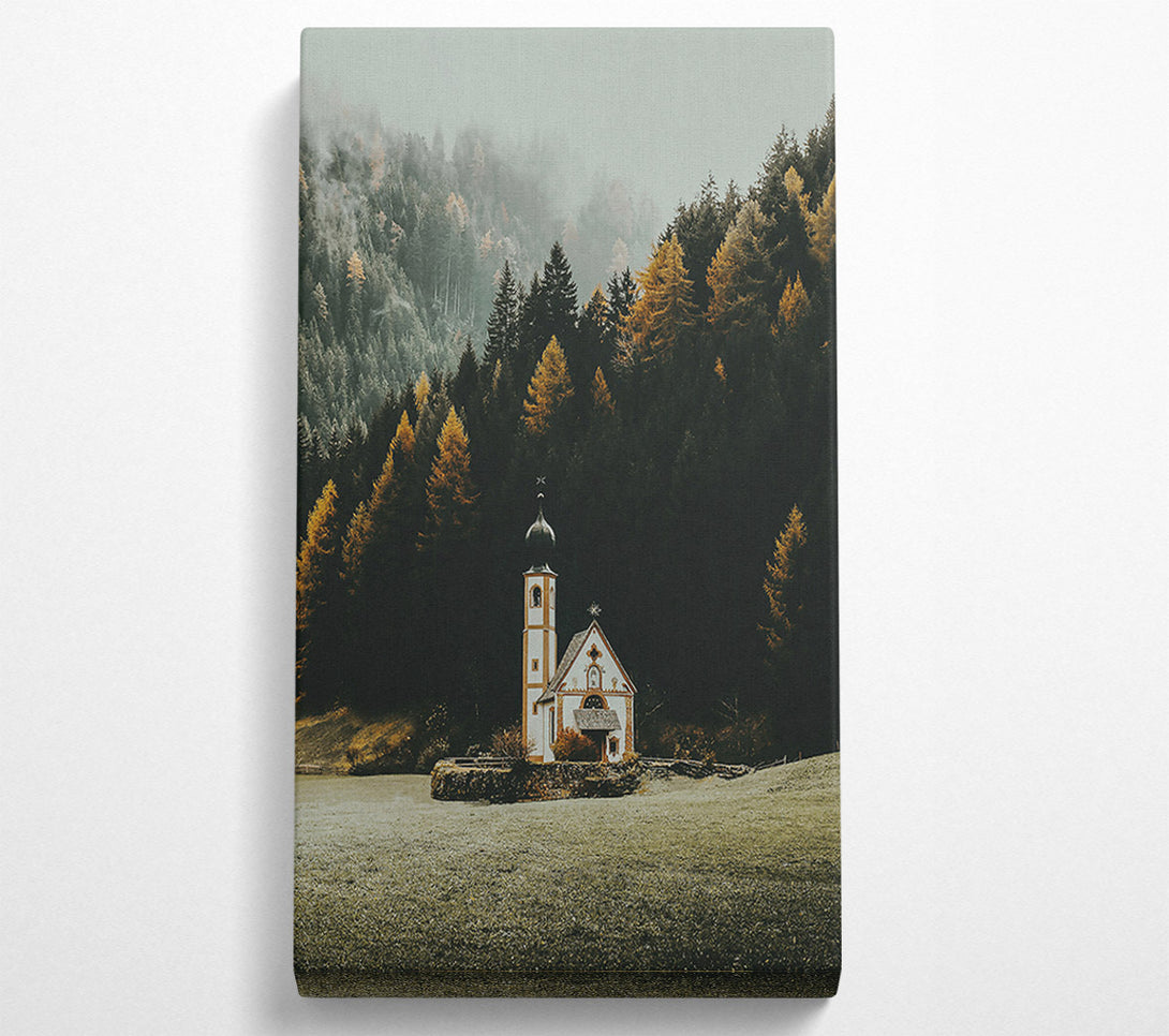  A Canvas Print of Golden Church In Fog Canvas Wall Art