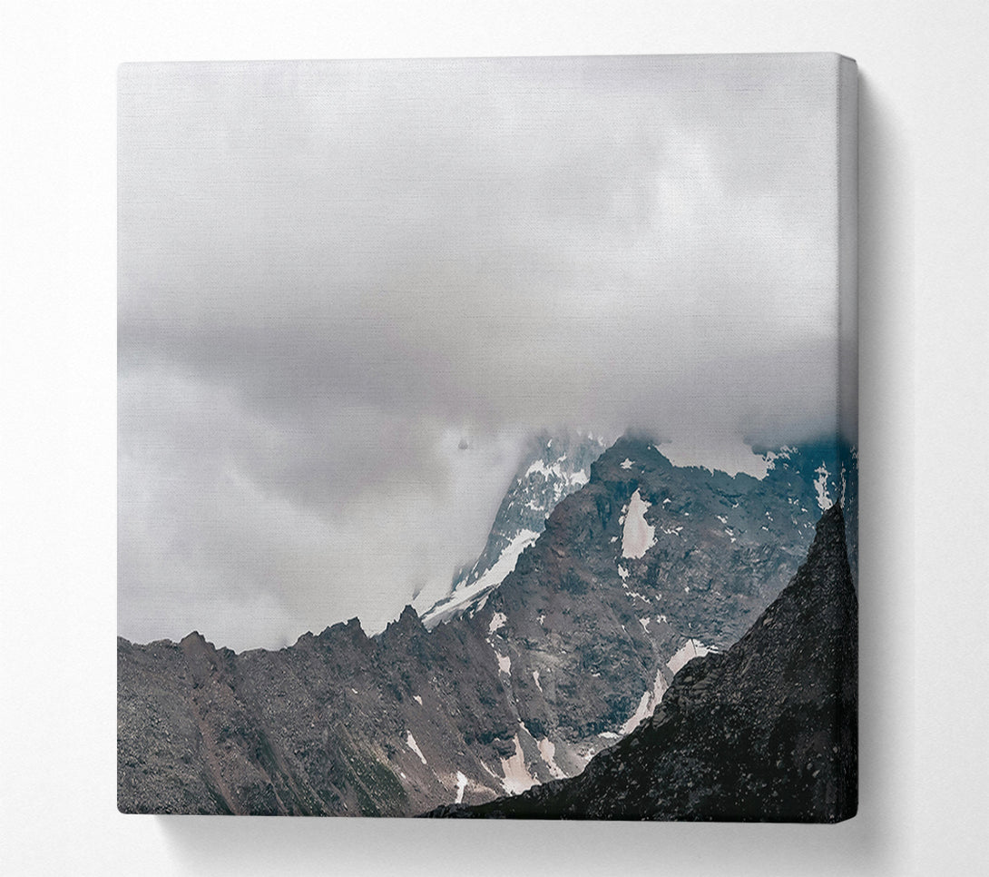  A Canvas Print of Grey Peaks In Mist Canvas Print