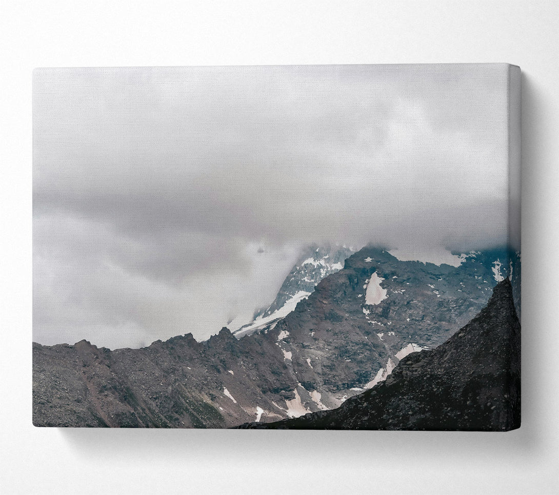  A Canvas Print of Grey Peaks In Mist Canvas Print