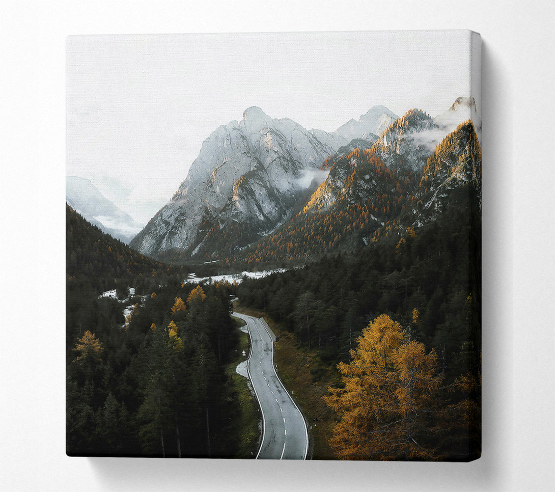  A Canvas Print of Golden Mountain Road Canvas Wall Art