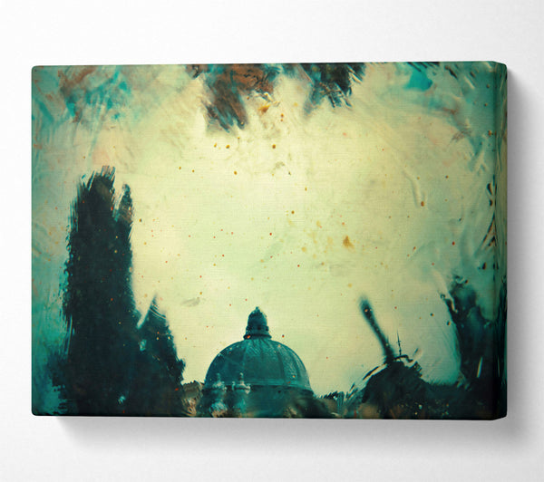  A Canvas Print of Teal Dome Through Water Canvas Wall Art