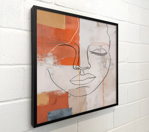 Terracotta Abstract Face