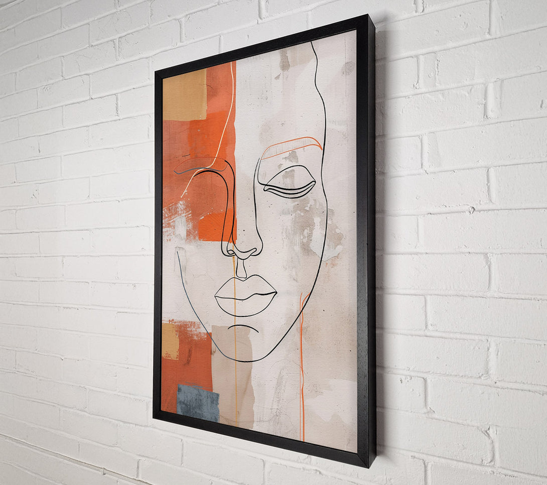  A Canvas Print of Terracotta Abstract Face Canvas Print