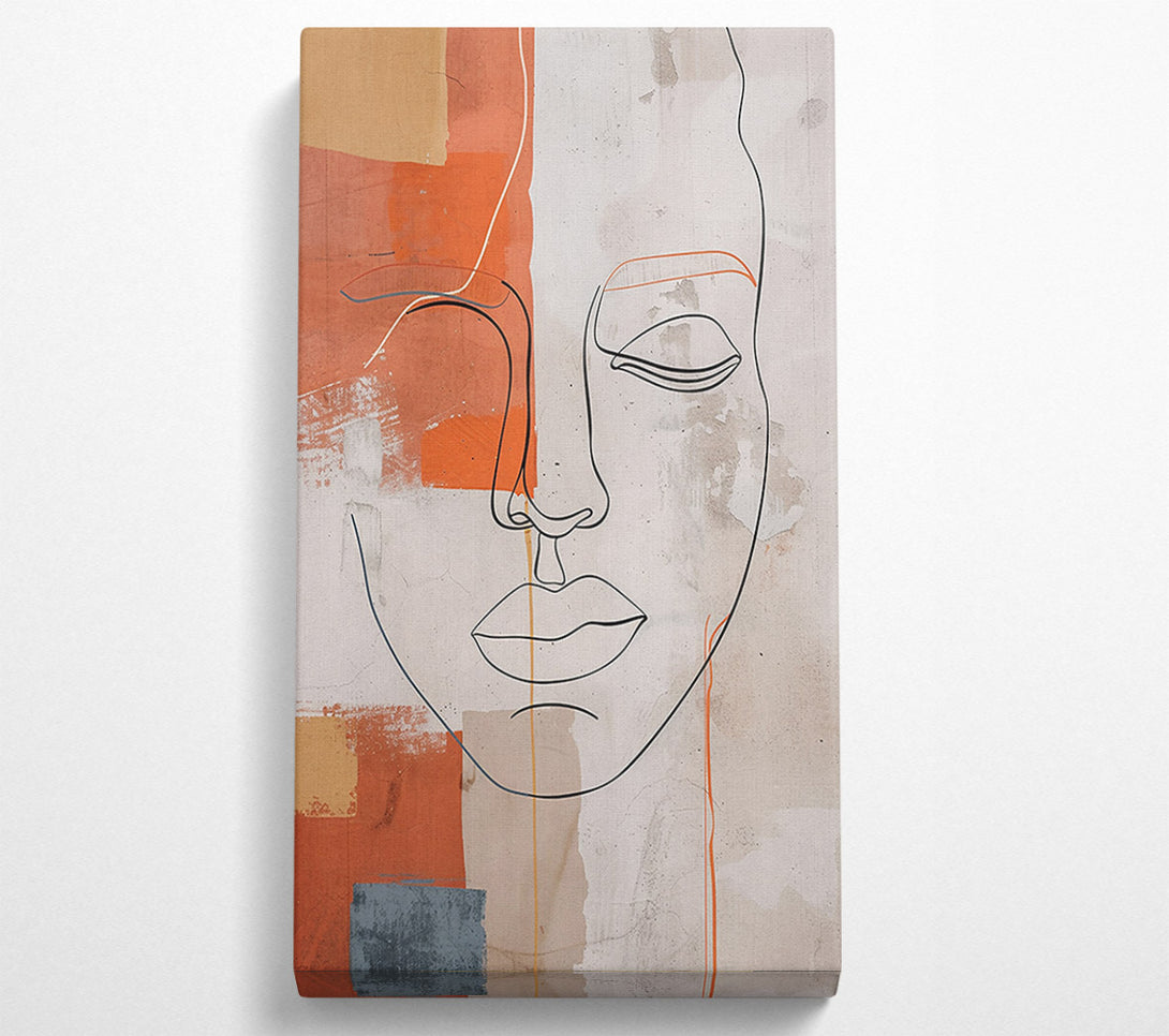  A Canvas Print of Terracotta Abstract Face Canvas Print