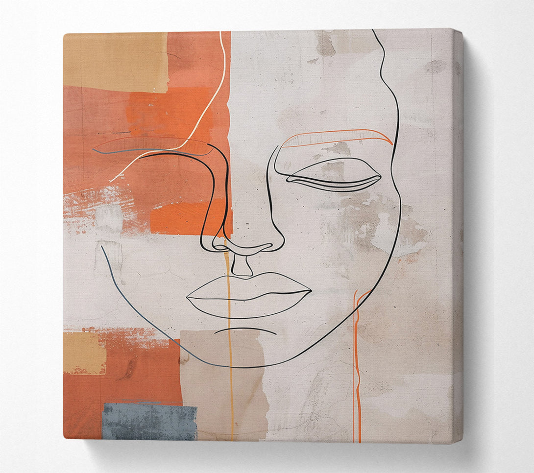  A Canvas Print of Terracotta Abstract Face Canvas Print