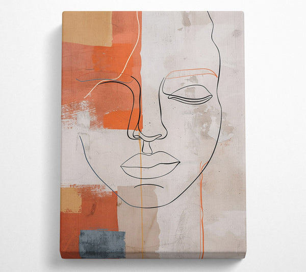  A Canvas Print of Terracotta Abstract Face Canvas Print