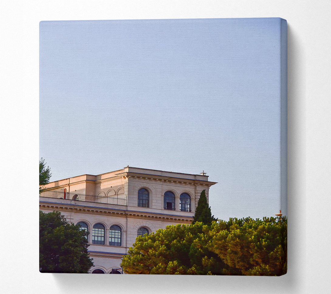  A Canvas Print of Pale Stone Facade Canvas Print