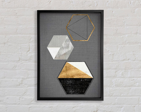 Geo Hexagons Framed Print