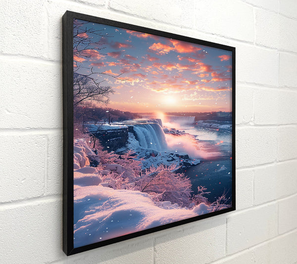 Pink Winter Falls