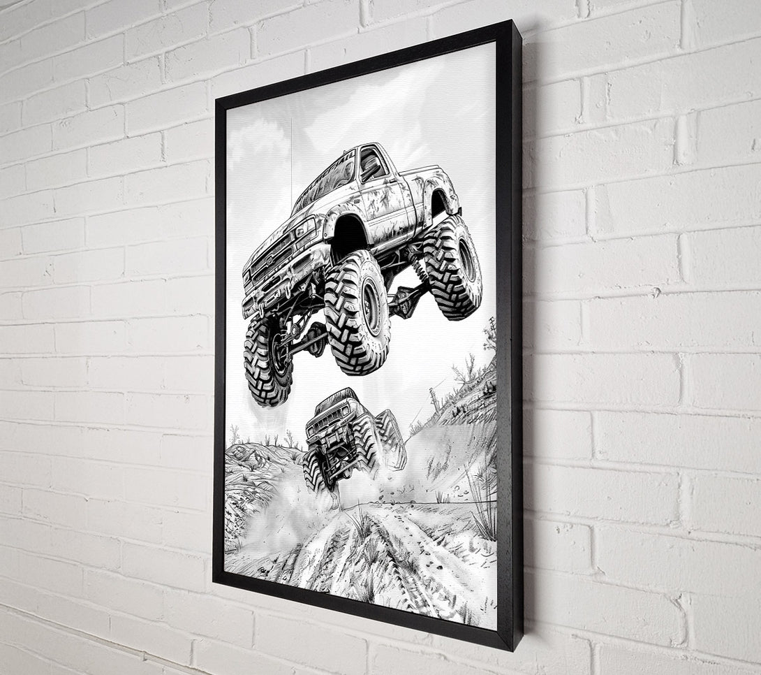  A Canvas Print of Grey Off-Road Rush Canvas Print