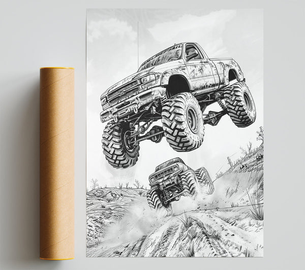 Grey Off-Road Rush Print