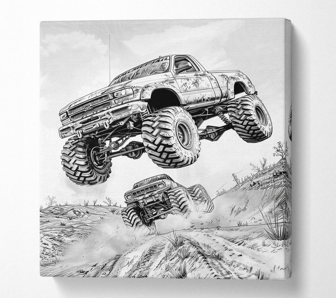  A Canvas Print of Grey Off-Road Rush Canvas Print