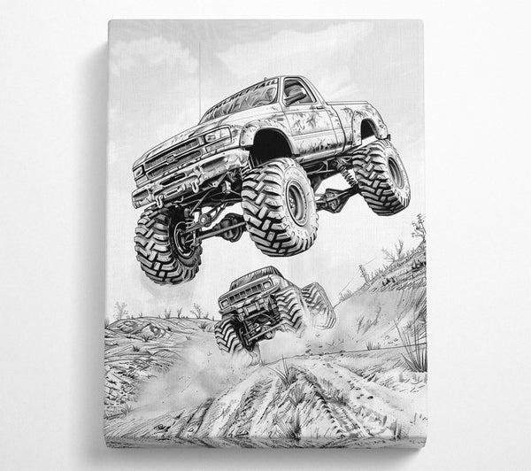  A Canvas Print of Grey Off-Road Rush Canvas Print