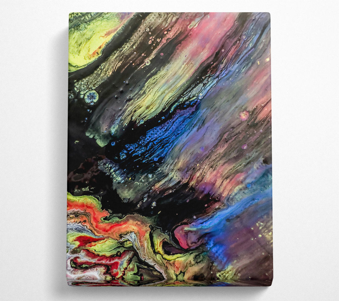  A Canvas Print of Black And Blue Swirls. Canvas Print