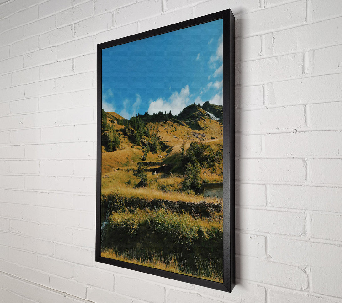 A Canvas Print of Golden Mountain Stream Canvas Wall Art