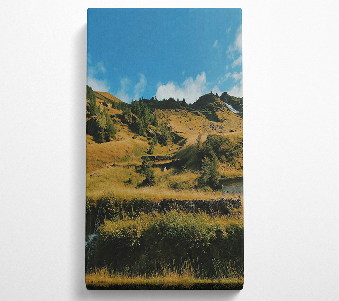  A Canvas Print of Golden Mountain Stream Canvas Wall Art