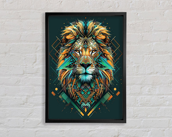 Geometric Lion Framed Print