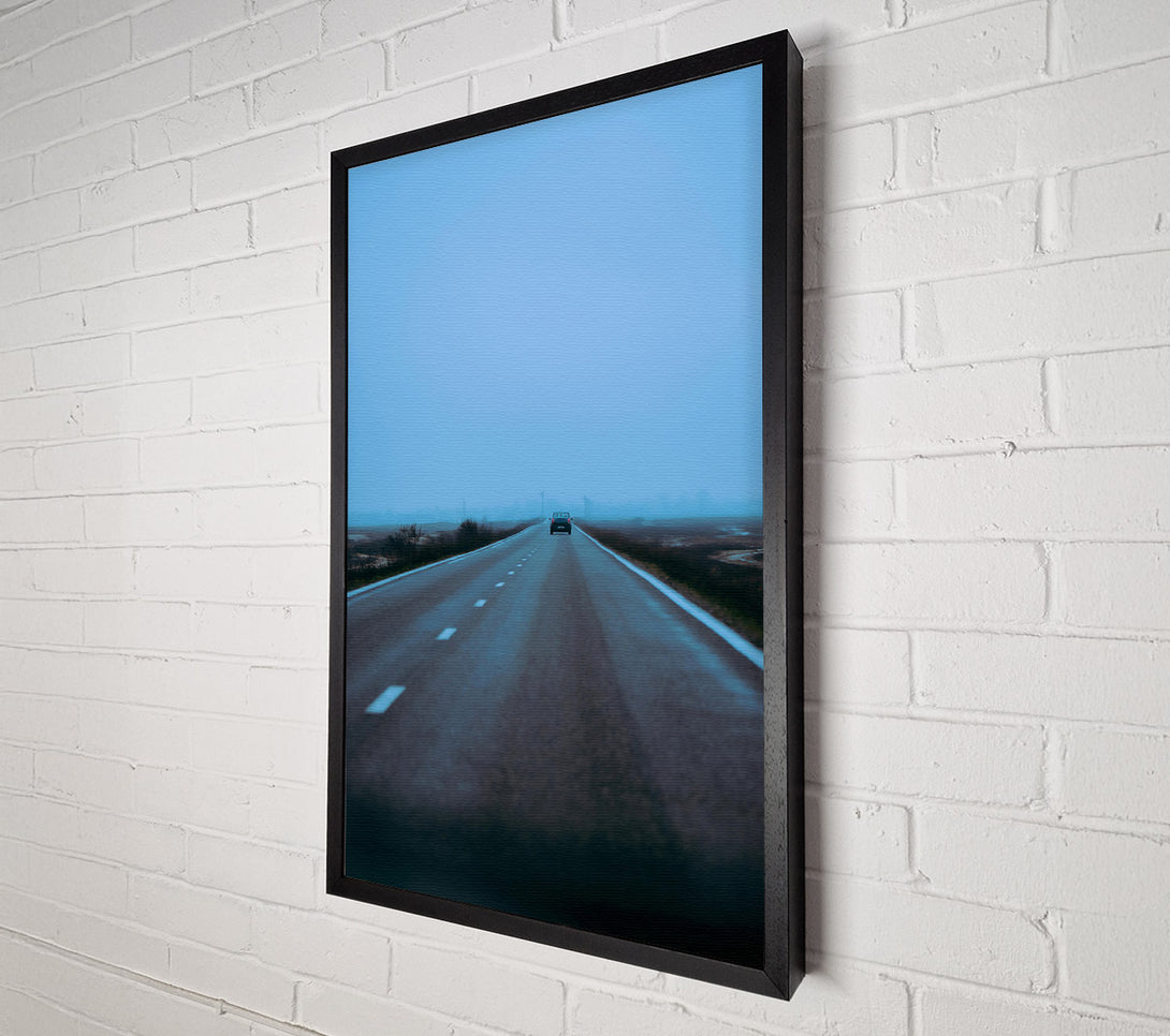  A Canvas Print of Blue Foggy Road Canvas Wall Art