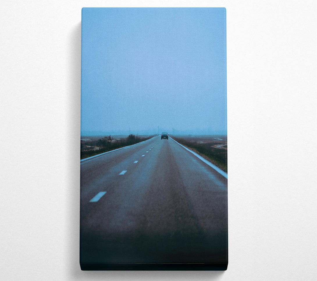  A Canvas Print of Blue Foggy Road Canvas Wall Art