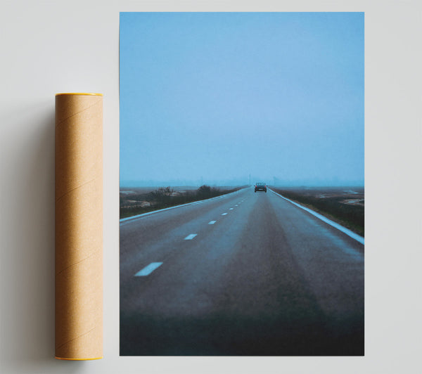 Blue Foggy Road Giclee Print