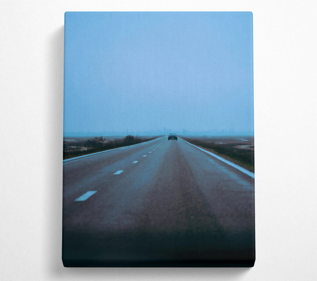  A Canvas Print of Blue Foggy Road Canvas Wall Art