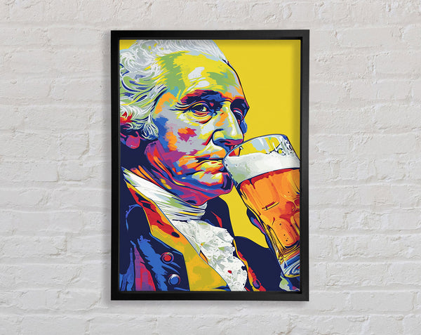 George Washington Pop Art Beer Framed Print