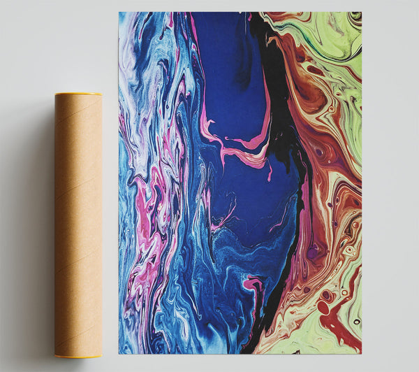 Blue Swirling Abstract Giclee Print