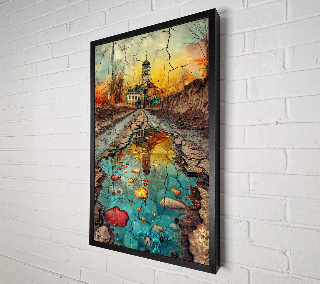  A Canvas Print of Teal Reflections In Ruin Canvas Art