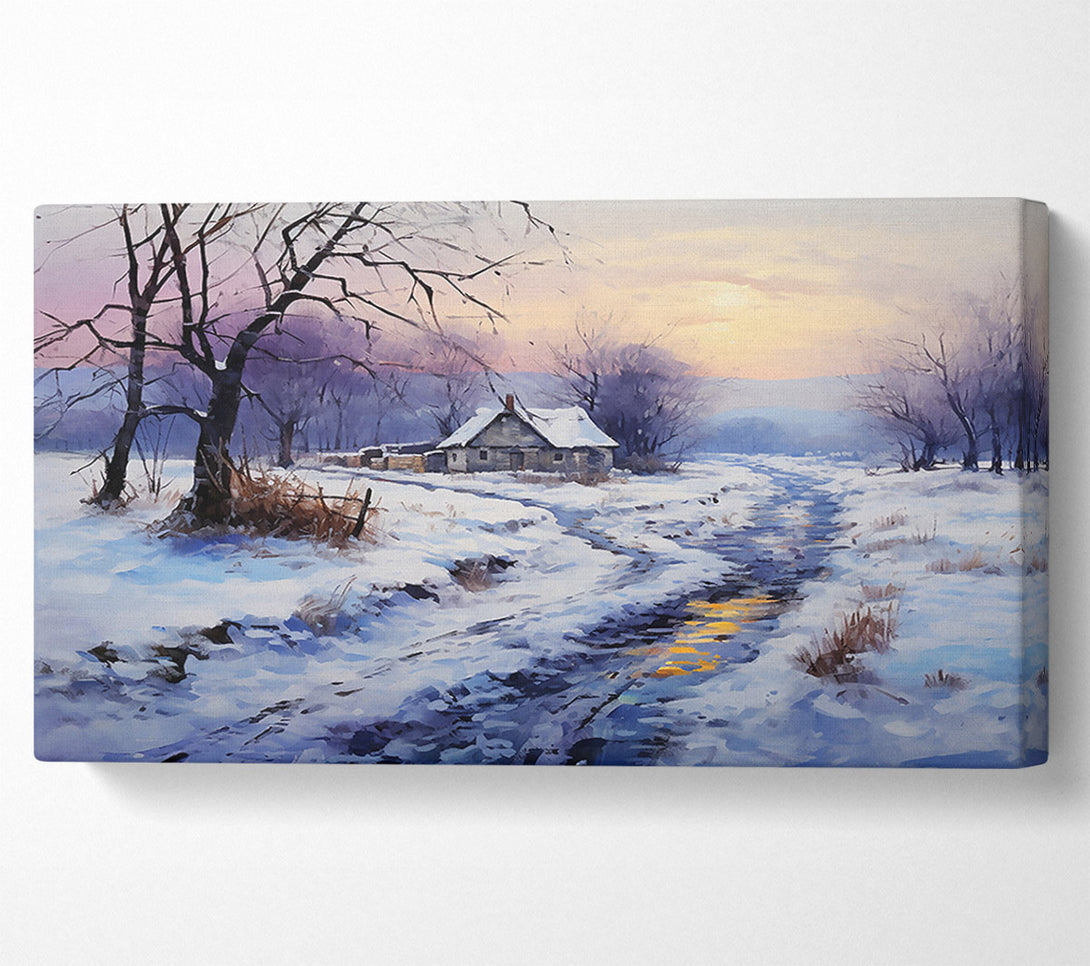  A Canvas Print of Golden Reflections In Blue Canvas Wall Art