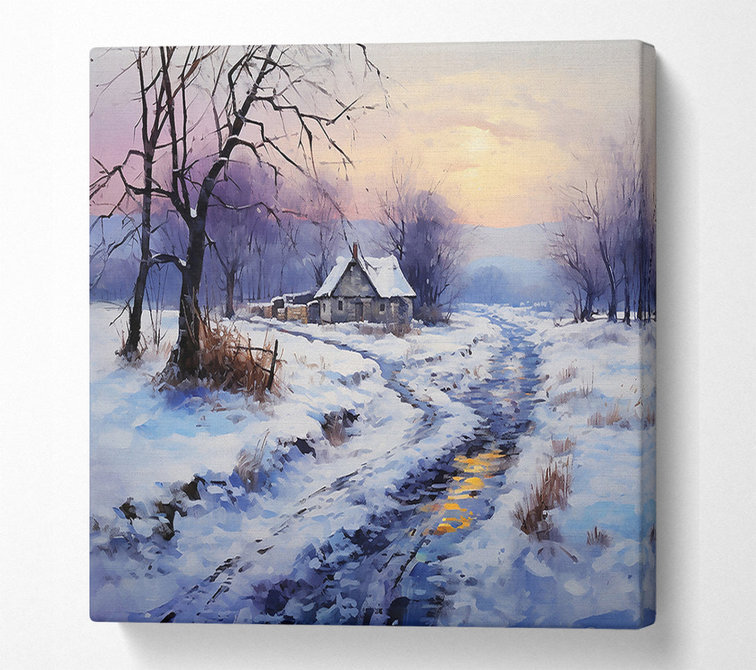  A Canvas Print of Golden Reflections In Blue Canvas Wall Art