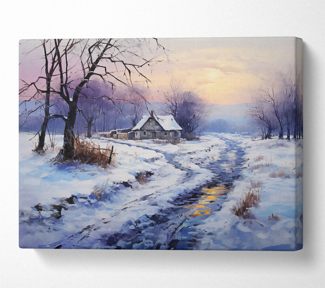 A Canvas Print of Golden Reflections In Blue Canvas Wall Art