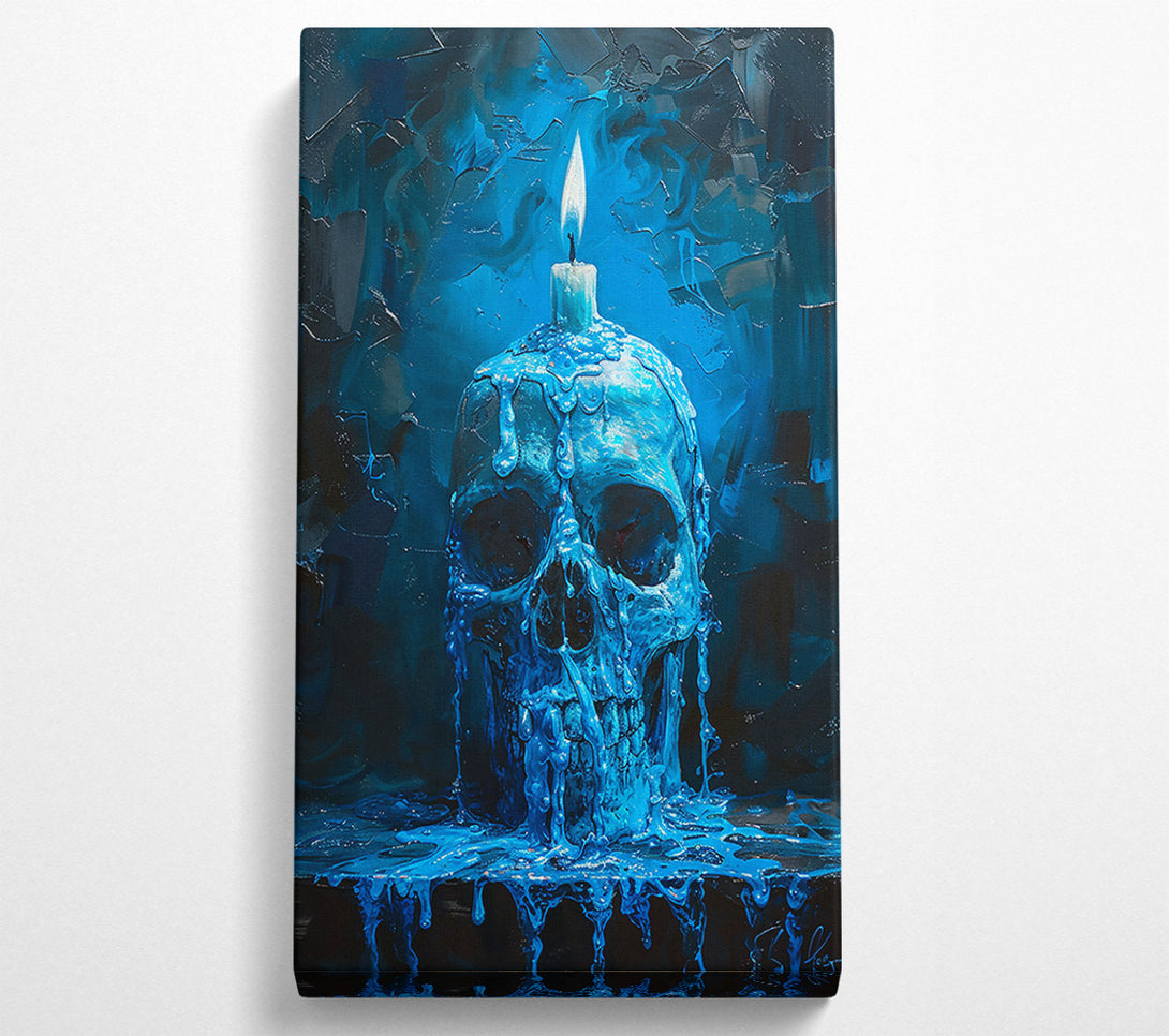  A Canvas Print of Blue Candle Skull Canvas Art