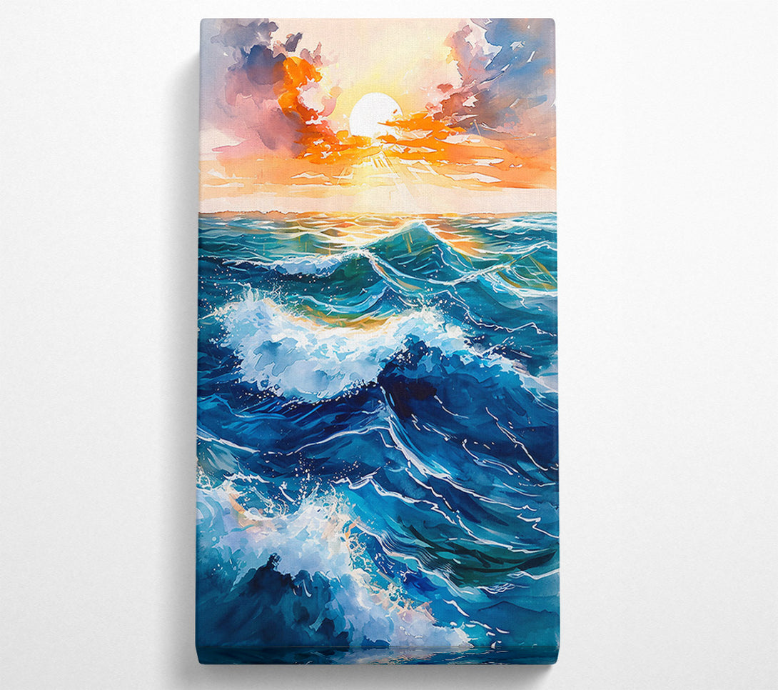  A Canvas Print of Ocean Blue Sunset Canvas Print