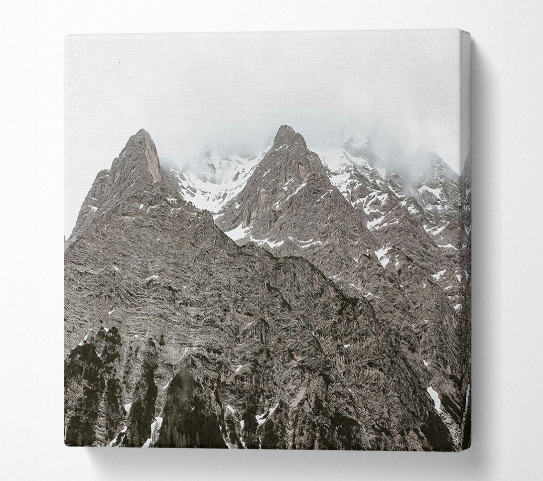  A Canvas Print of Grey Mountain Peaks Canvas Wall Art