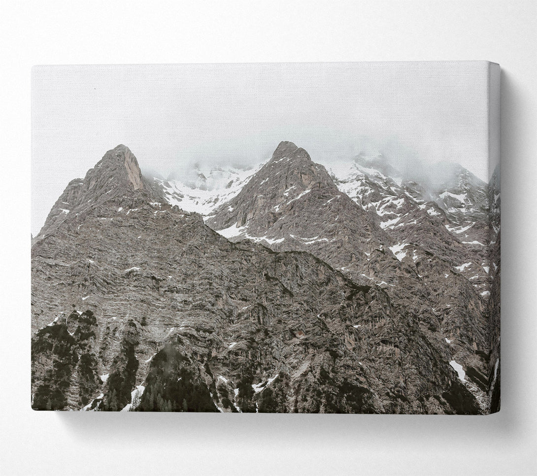  A Canvas Print of Grey Mountain Peaks Canvas Wall Art