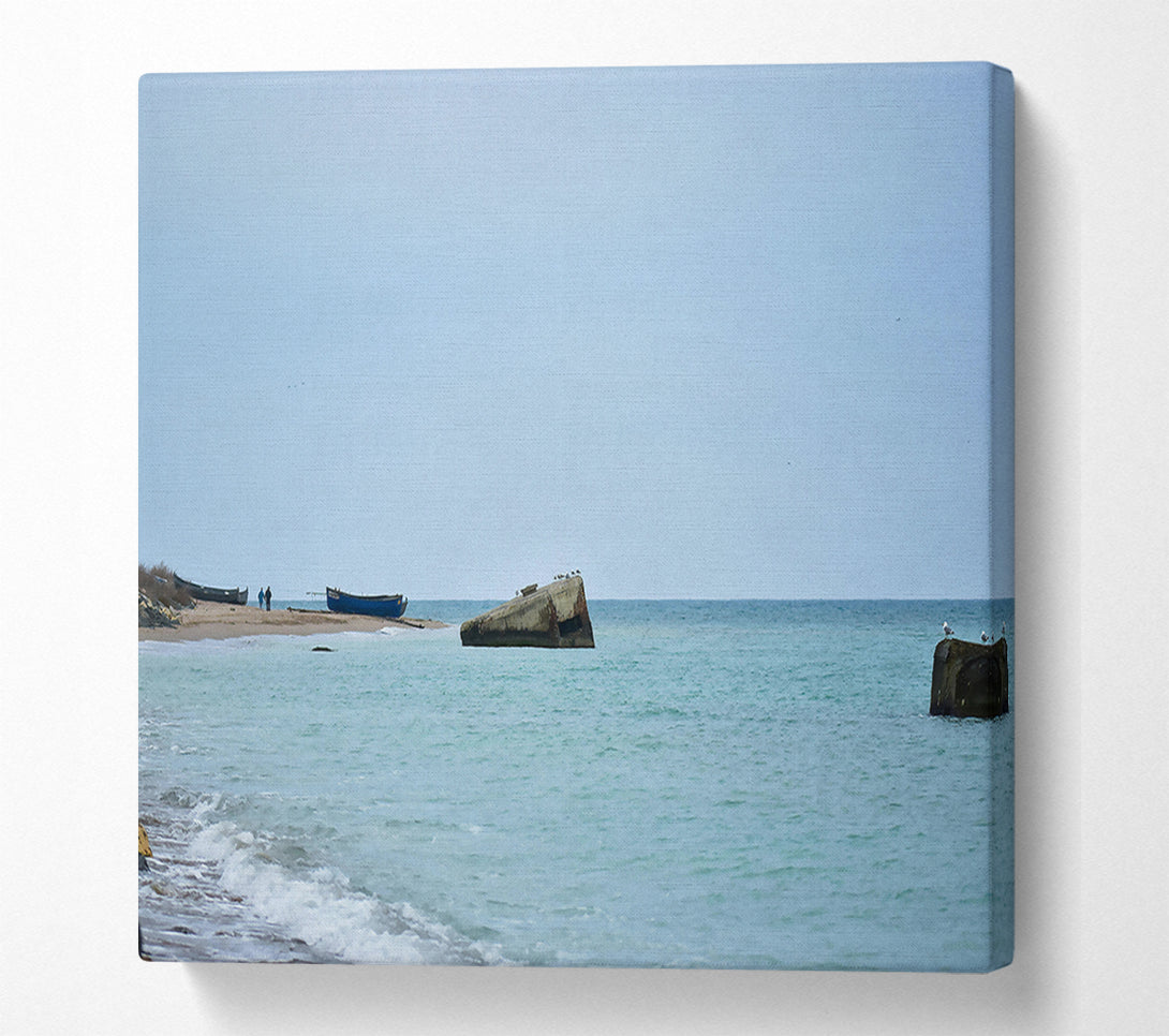  A Canvas Print of Turquoise Ocean Ruins Canvas Print