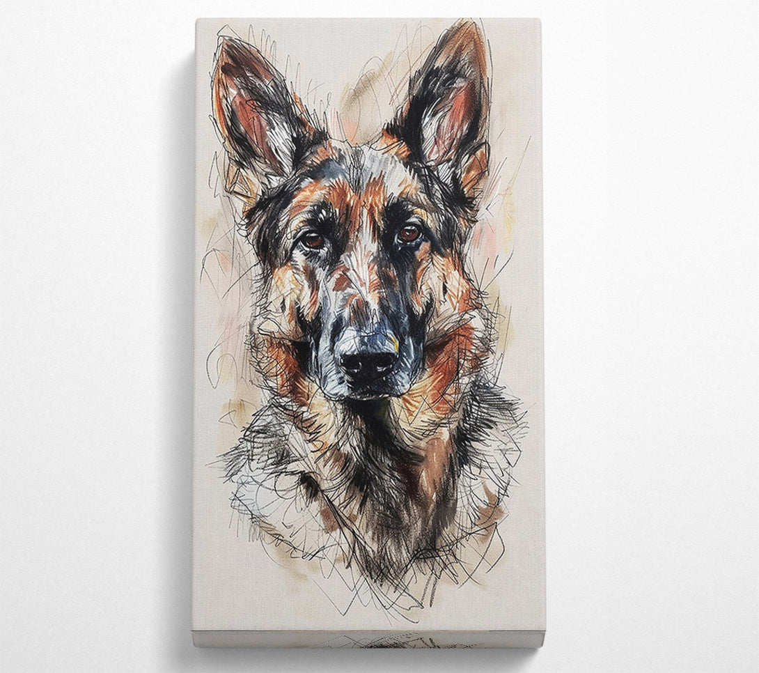  A Canvas Print of German Shepherd Portrait Canvas Art