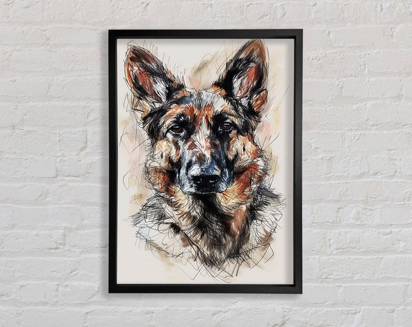 German Shepherd Portrait Framed Print