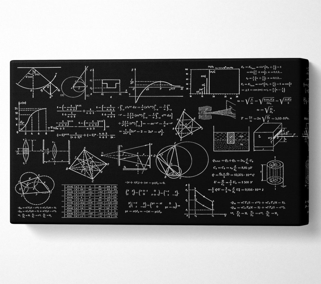  A Canvas Print of White On Black Geometry Canvas Print