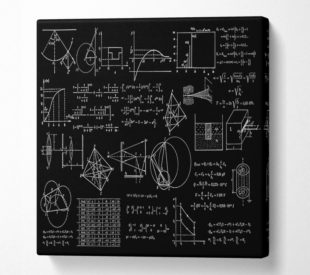  A Canvas Print of White On Black Geometry Canvas Print
